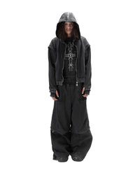 BLACK TRIBAL ARMOUR HOODIE
